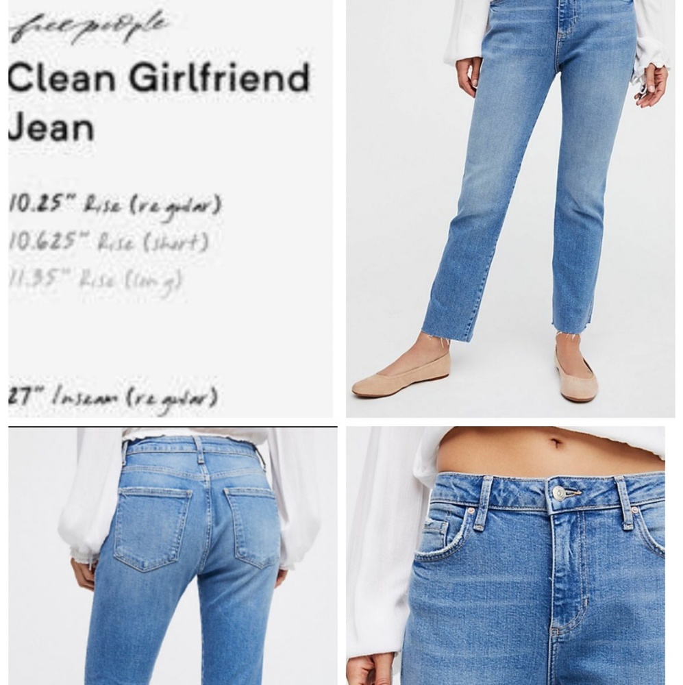Free People Clean Girlfriend Jean's w/raw hem